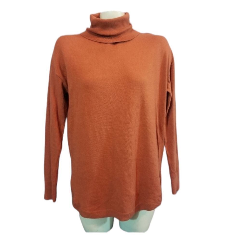 Chelsea 28‎ Rust Clay Pumpkin Orange Turtleneck Size XS